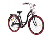 Meisjesfiets 26 inch - stadsfiets 7 versnellingen - zwart rood