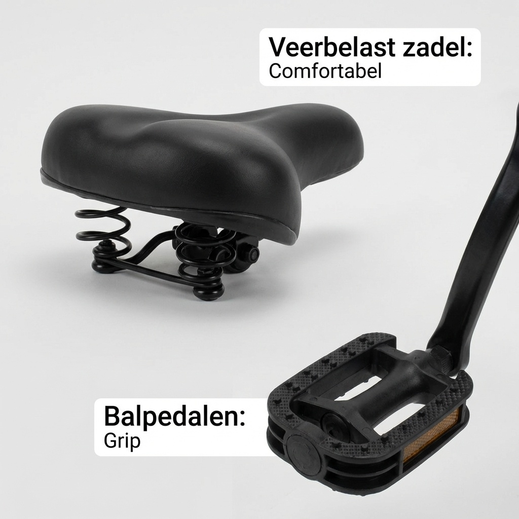 Meisjesfiets 26 inch - stadsfiets 7 versnellingen - zwart rood