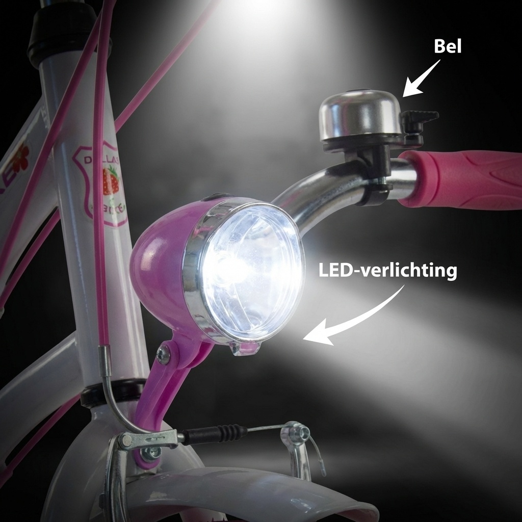 Meisjesfiets 26 inch - stadsfiets 7 versnellingen - wit roze