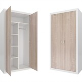 Kledingkast wit hout 90x190x50 cm - Spaanplaat/MDF