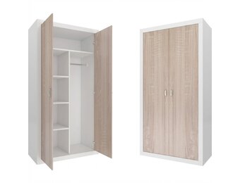 Kledingkast wit hout 90x190x50 cm - Spaanplaat/MDF