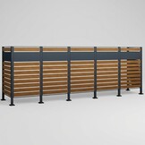 Kliko ombouw - 5 containers - 417x89x150cm - antraciet houtlook