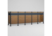 Kliko ombouw - 5 containers - 417x89x150cm - antraciet houtlook