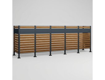 Kliko ombouw - 5 containers - 417x89x150cm - antraciet houtlook