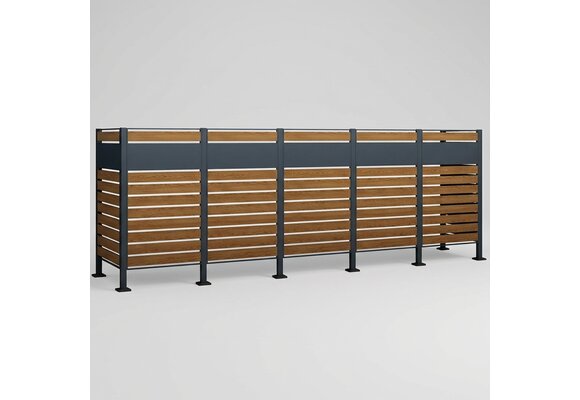 Kliko ombouw - 5 containers - 417x89x150cm - antraciet houtlook