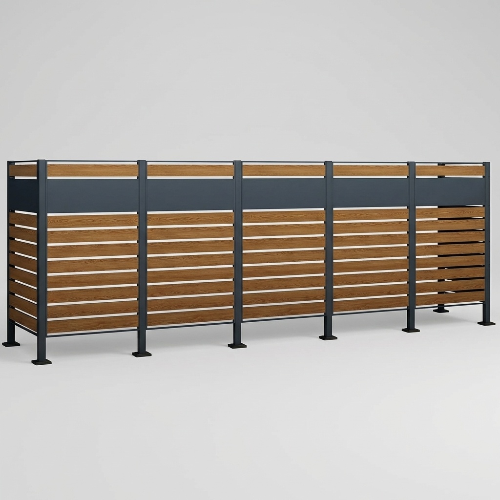 Kliko ombouw - 5 containers - 417x89x150cm - antraciet houtlook