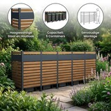 Kliko ombouw - 5 containers - 417x89x150cm - antraciet houtlook