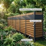 Kliko ombouw - 5 containers - 417x89x150cm - antraciet houtlook