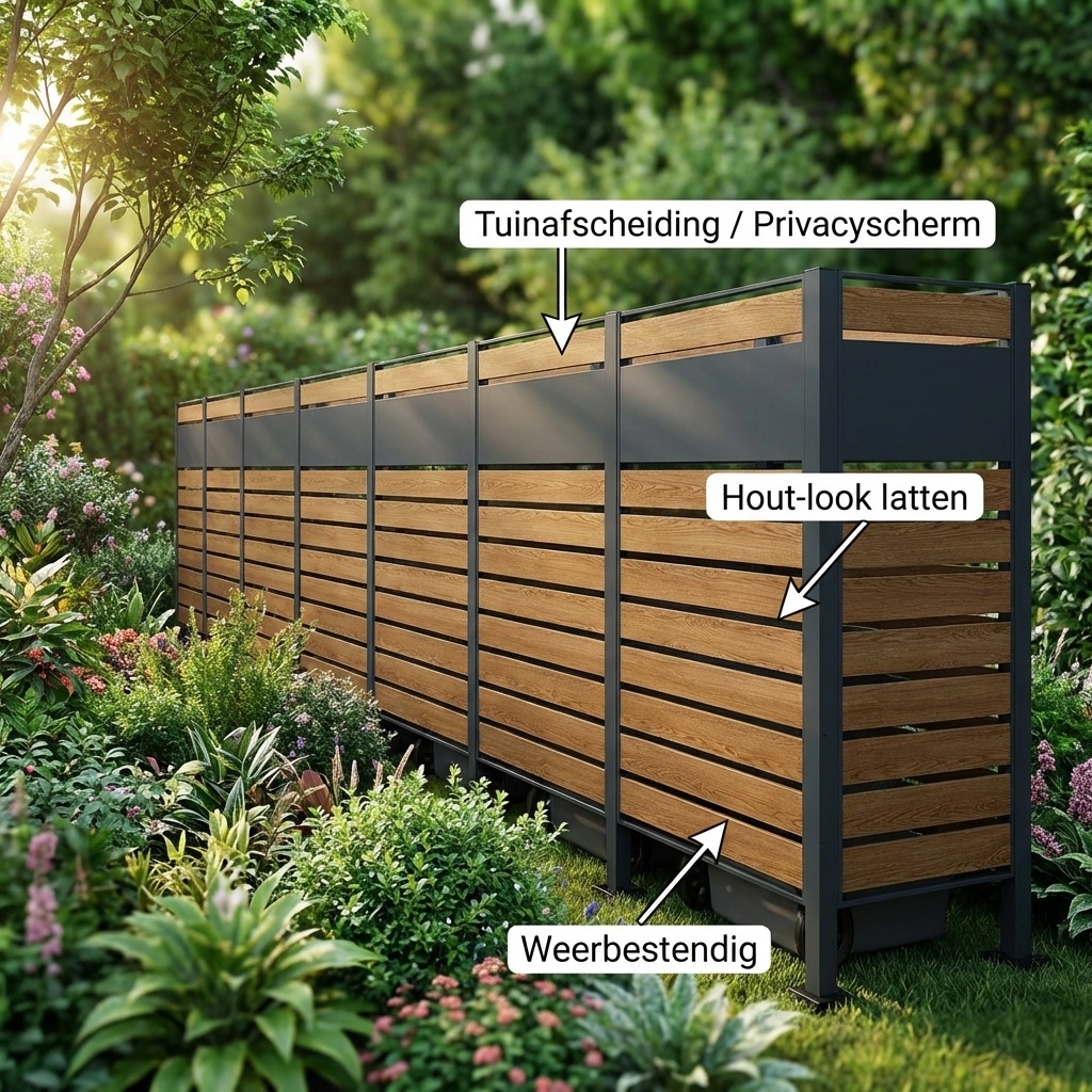 Kliko ombouw - 5 containers - 417x89x150cm - antraciet houtlook