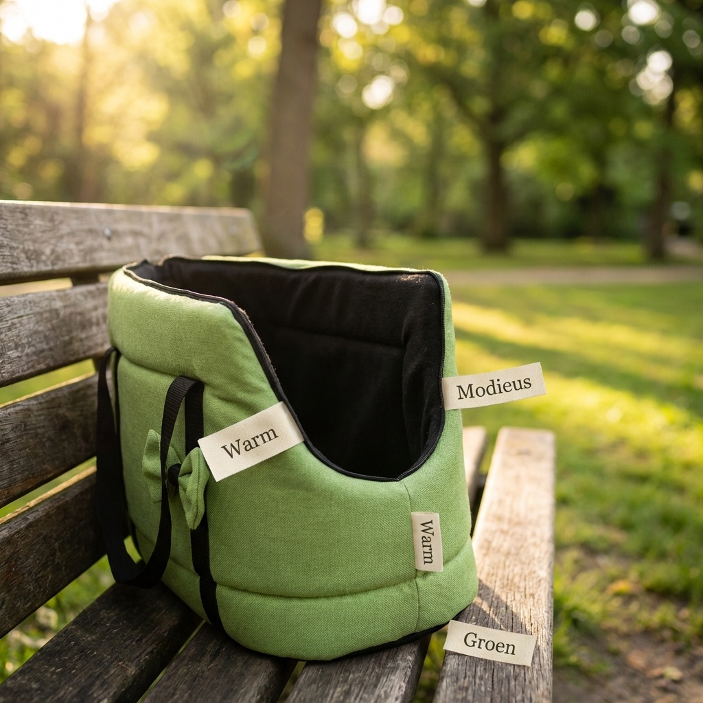 Hondendraagtas - kleine honden - honden transporttas - groen - 36x19x23 cm - stijlvol - schoudertas