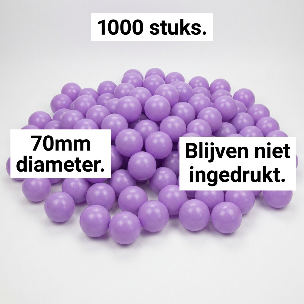 Ballenbak ballen licht paars (70mm) 1000 stuks