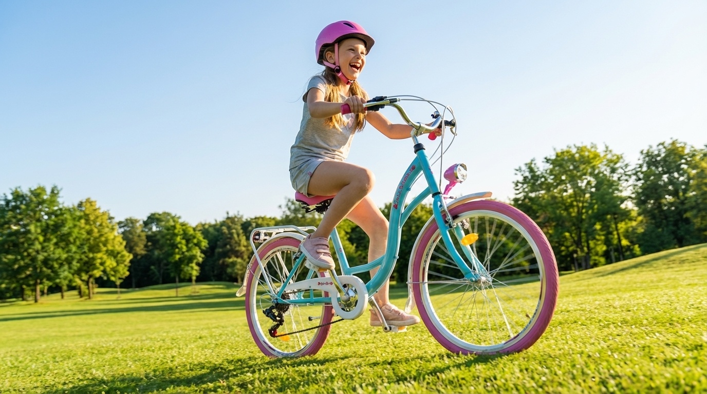 Meisjesfiets - 24 inch fiets - 6 versnellingen - blauw roze