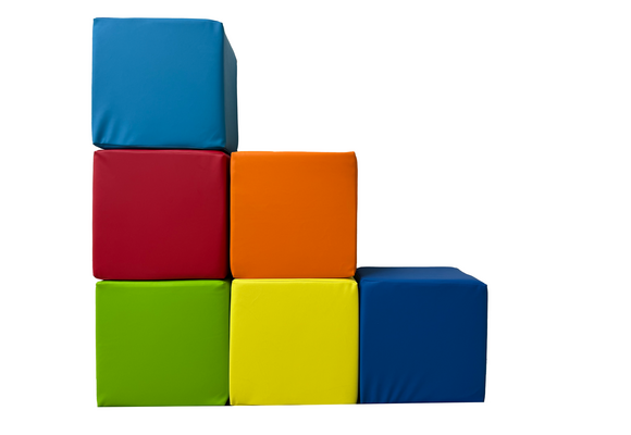 Foam blokken - soft play bouwblokken - 6 delig - multicolor