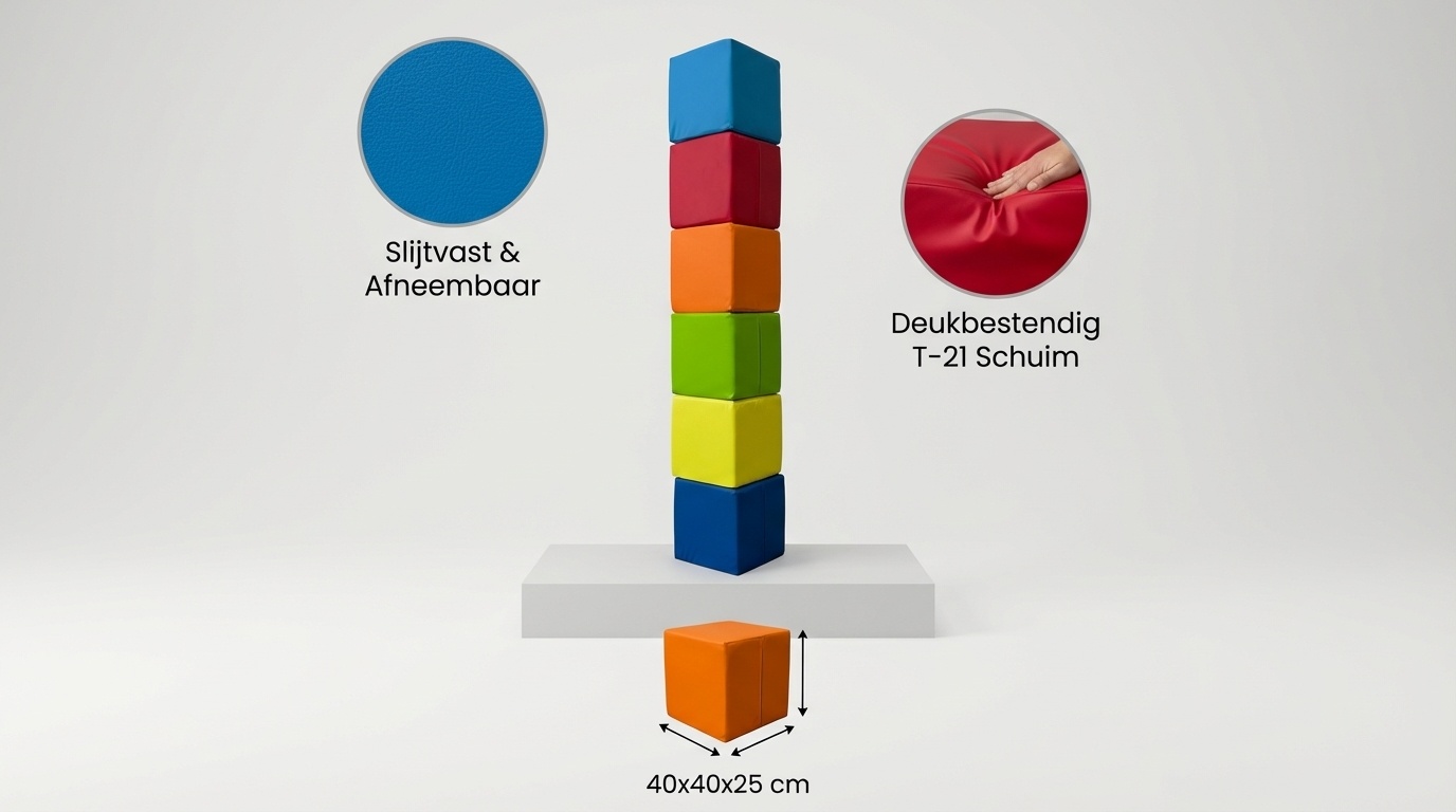 Foam blokken - soft play bouwblokken - 6 delig - multicolor