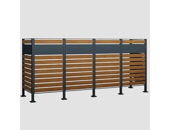 Kliko ombouw - 4 containers - 335x89x150cm - antraciet houtlook