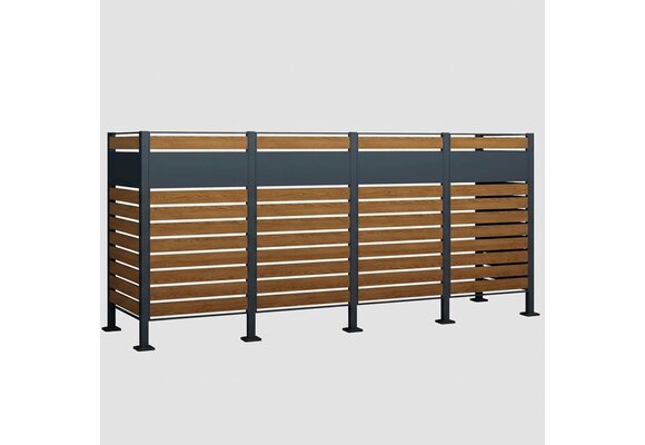 Kliko ombouw - 4 containers - 335x89x150cm - antraciet houtlook