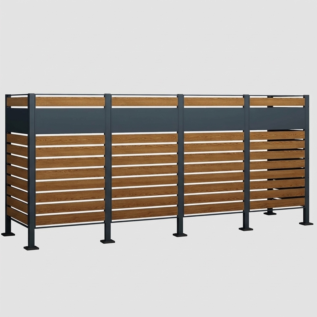 Kliko ombouw - 4 containers - 335x89x150cm - antraciet houtlook