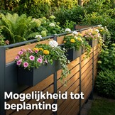 Kliko ombouw - 4 containers - 335x89x150cm - antraciet houtlook