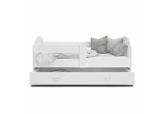 Kinderbed met lade wit 200x90cm MDF & grenen, inclusief matras