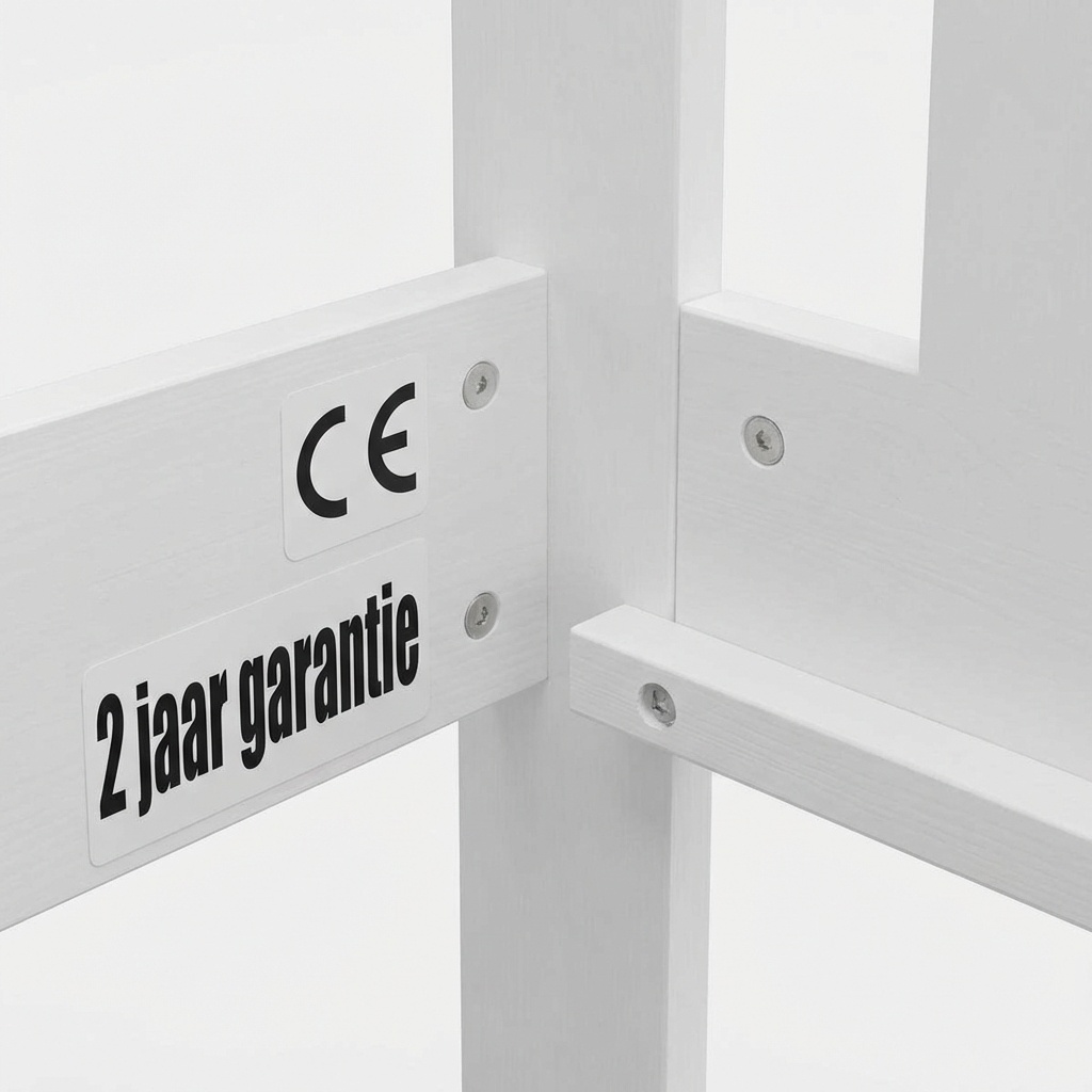 Kinderbed met lade wit 200x90cm MDF & grenen, inclusief matras