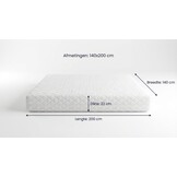 Matras 140x200 - pocketvering- 22cm - H4+H3 - 7 zones