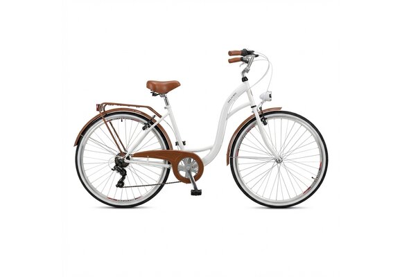 Meisjesfiets - 26 inch - met 7 versnellingen - wit bruin