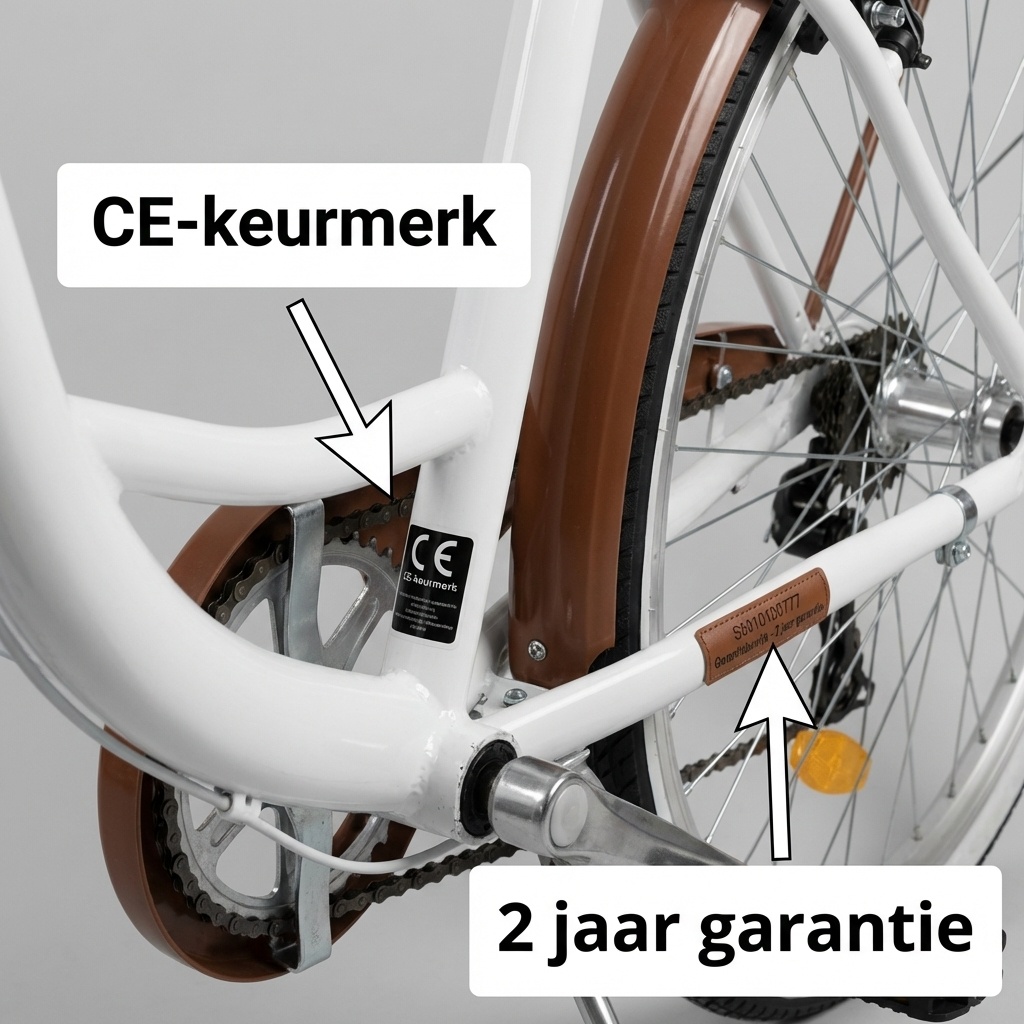 Meisjesfiets - 26 inch - met 7 versnellingen - wit bruin