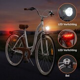 Meisjesfiets - 26 inch - met 7 versnellingen - wit bruin