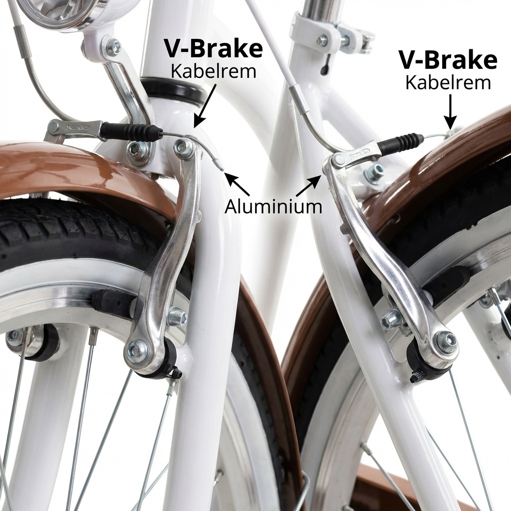 Meisjesfiets - 26 inch - met 7 versnellingen - wit bruin