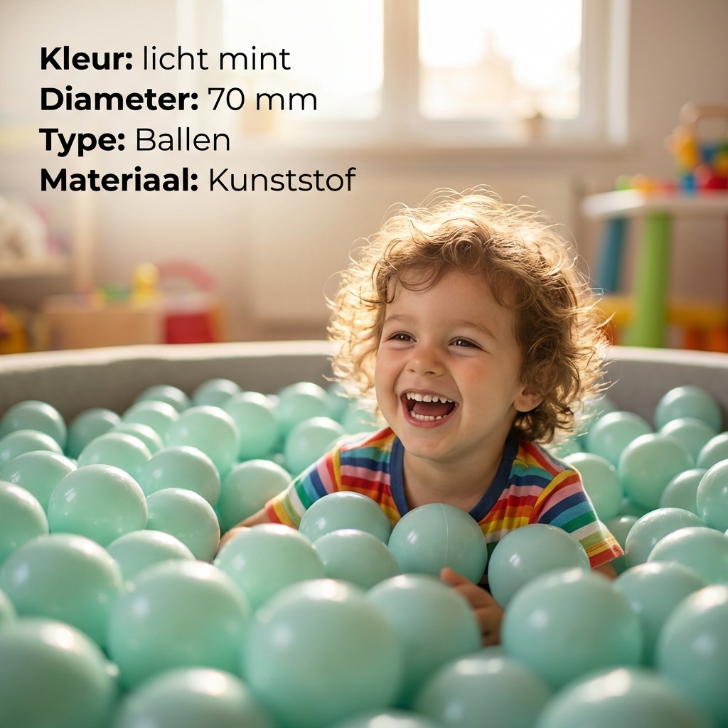 Ballenbak ballen licht mint (70mm) 100 stuks