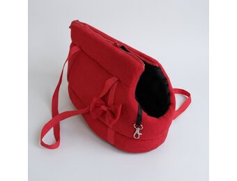 Hondendraagtas - kleine honden - honden transporttas - rood - 36x19x23 cm - stijlvol - schoudertas