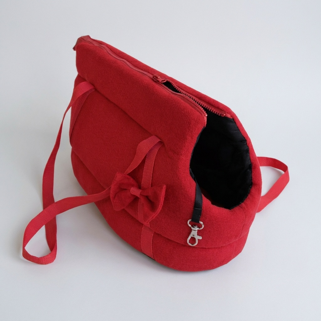 Hondendraagtas - kleine honden - honden transporttas - rood - 36x19x23 cm - stijlvol - schoudertas