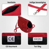 Hondendraagtas - kleine honden - honden transporttas - rood - 36x19x23 cm - stijlvol - schoudertas