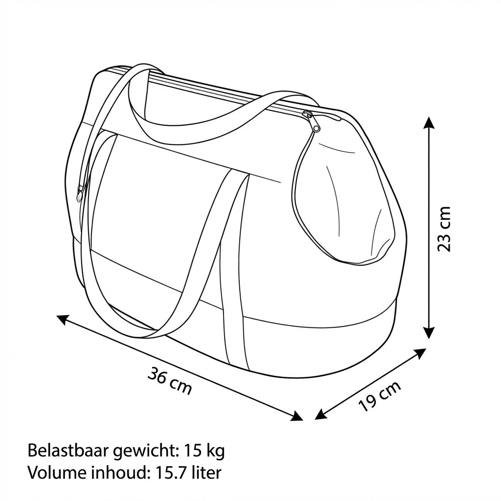 Hondendraagtas - kleine honden - honden transporttas - rood - 36x19x23 cm - stijlvol - schoudertas