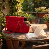 Hondendraagtas - kleine honden - honden transporttas - rood - 36x19x23 cm - stijlvol - schoudertas