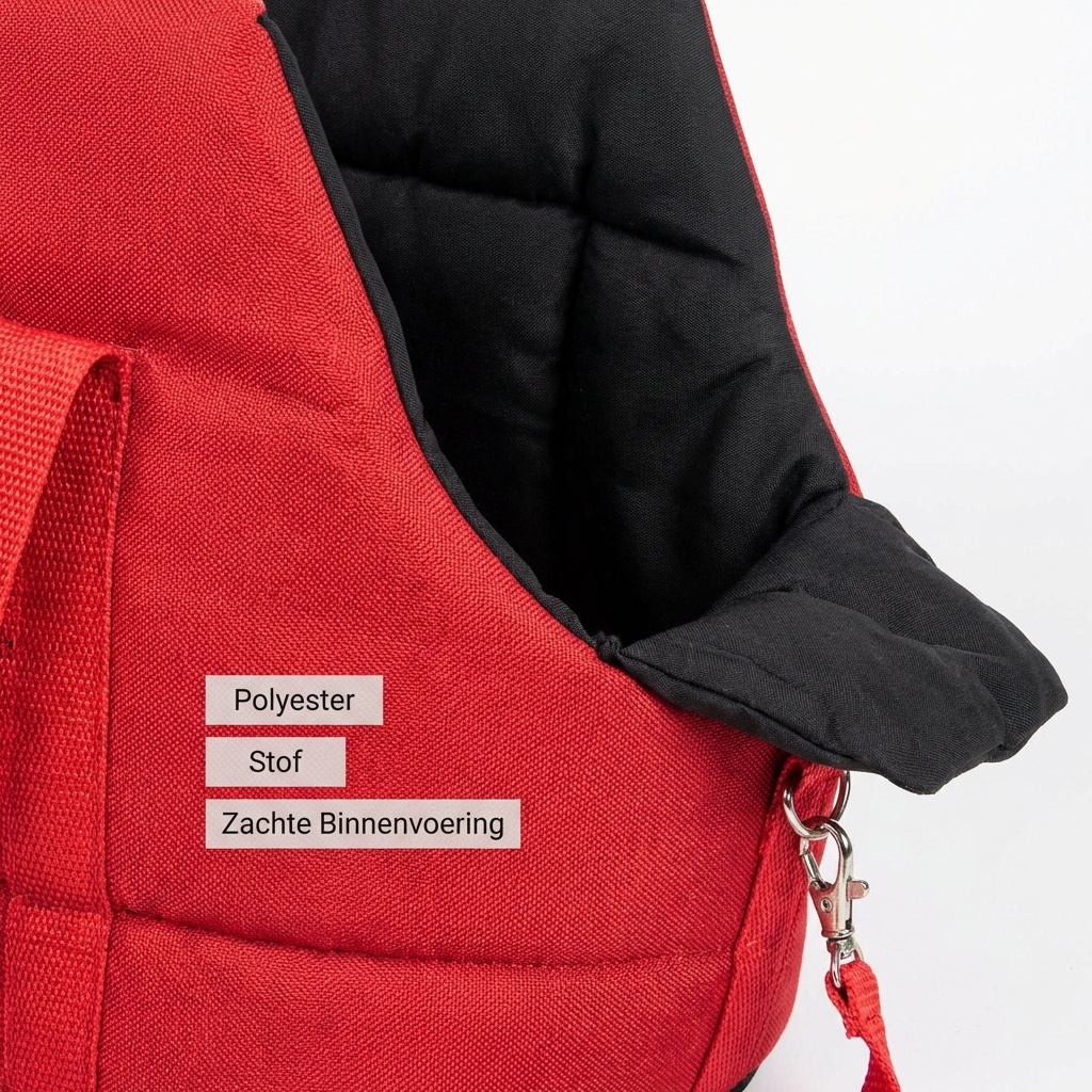 Hondendraagtas - kleine honden - honden transporttas - rood - 36x19x23 cm - stijlvol - schoudertas