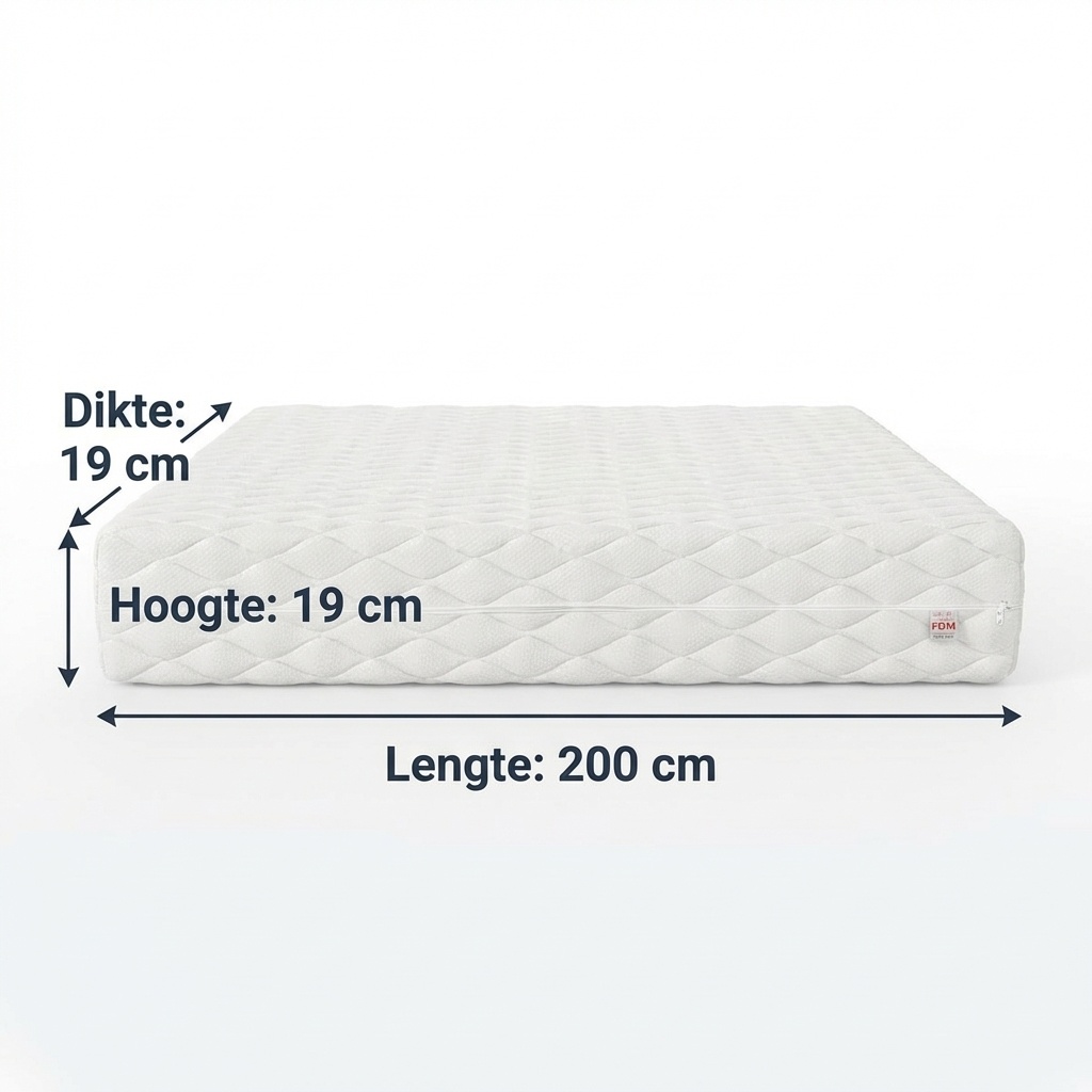 7 Zone Pocketvering Matras 200x200 x 19 cm thermoplastisch