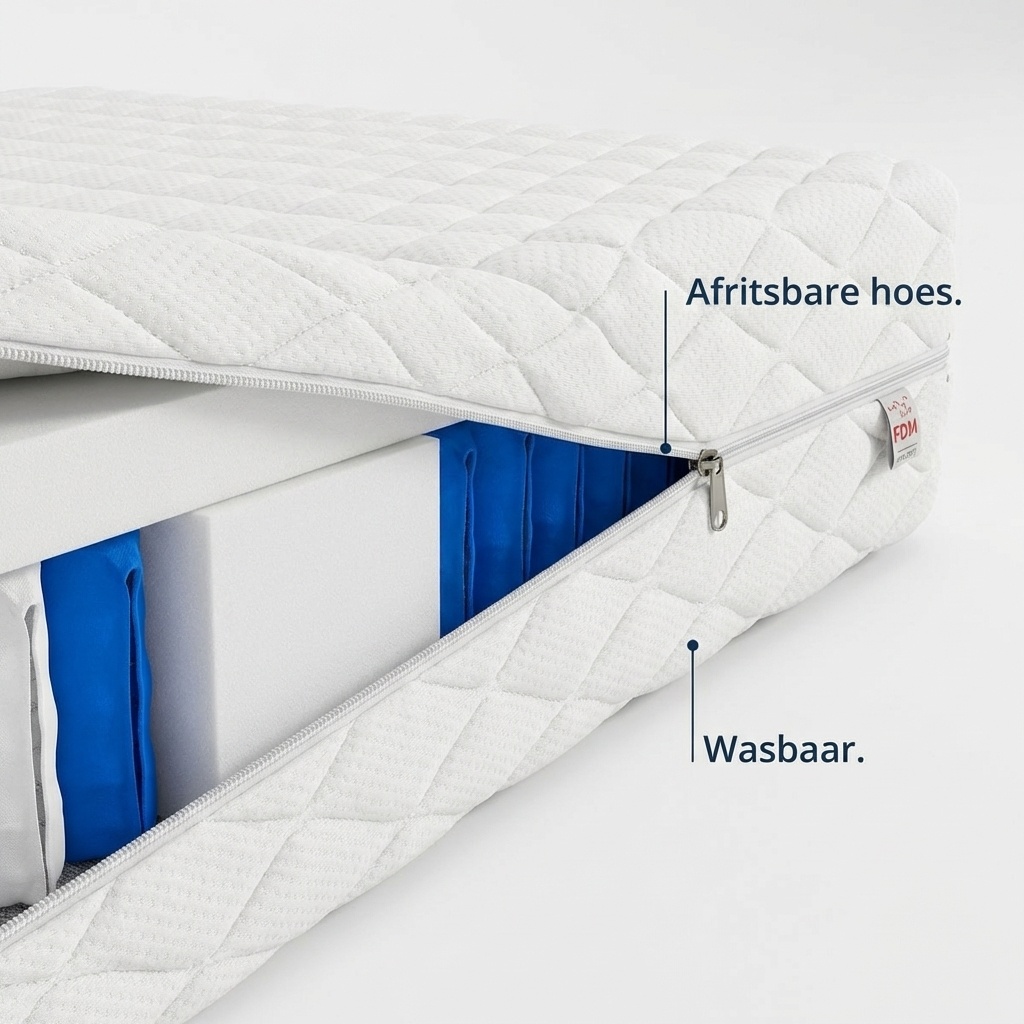 7 Zone Pocketvering Matras 200x200 x 19 cm thermoplastisch