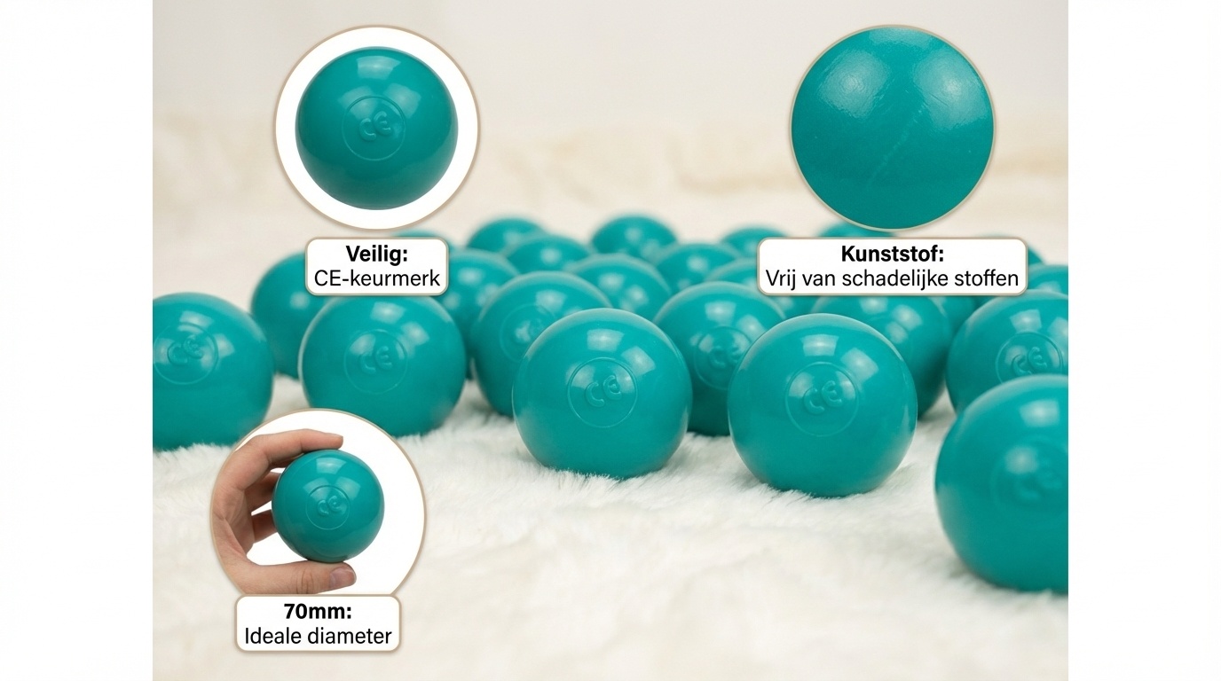 Ballenbak ballen turqoise (70mm) 1000 stuks