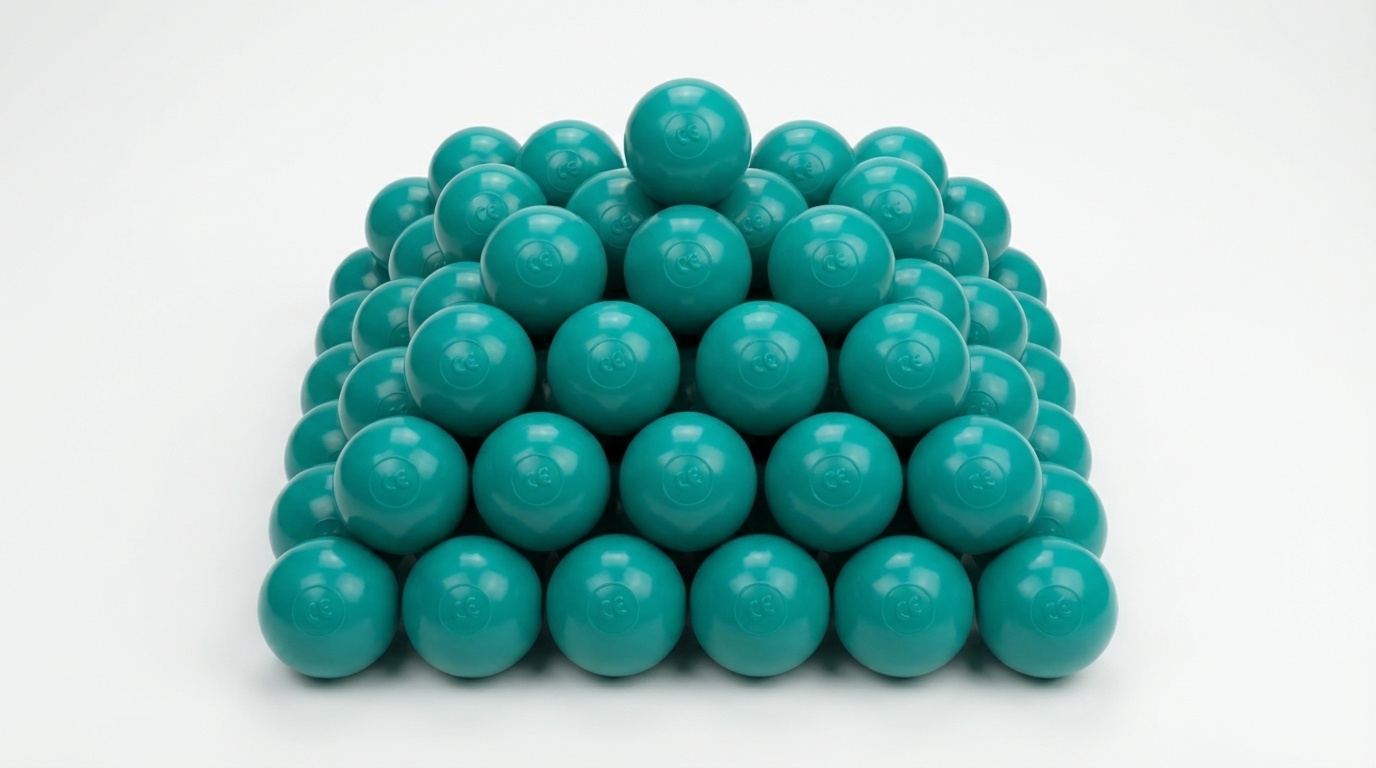 Ballenbak ballen turqoise (70mm) 1000 stuks