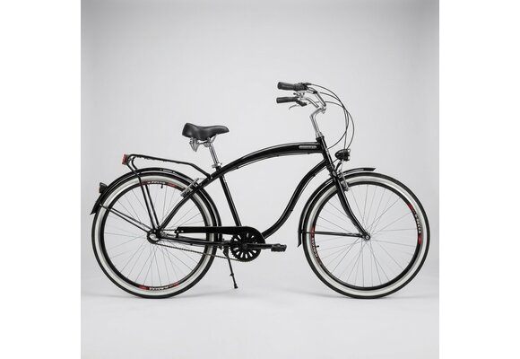 Herenfiets - beach cruiser - 28" - 3 versnellingen - zwart