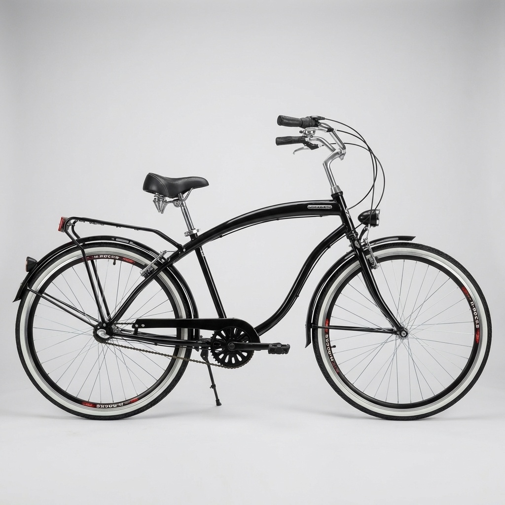 Herenfiets - beach cruiser - 28" - 3 versnellingen - zwart
