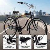 Herenfiets - beach cruiser - 28" - 3 versnellingen - zwart