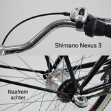 Herenfiets - beach cruiser - 28" - 3 versnellingen - zwart