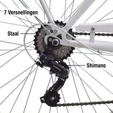 Meisjesfiets - 26 inch - met 7 versnellingen - wit