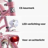 Meisjesfiets 26 inch - stadsfiets 7 versnellingen - roze creme