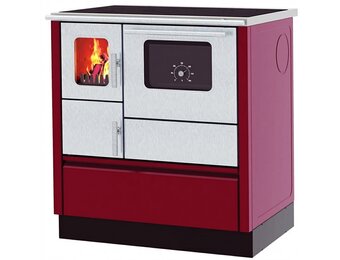 Houtfornuis - 75x60x85cm - 8kW - rood grijs - A+