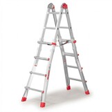 Vouwladder - uitschuifbaar - werkhoogte 4,70 m - aluminium