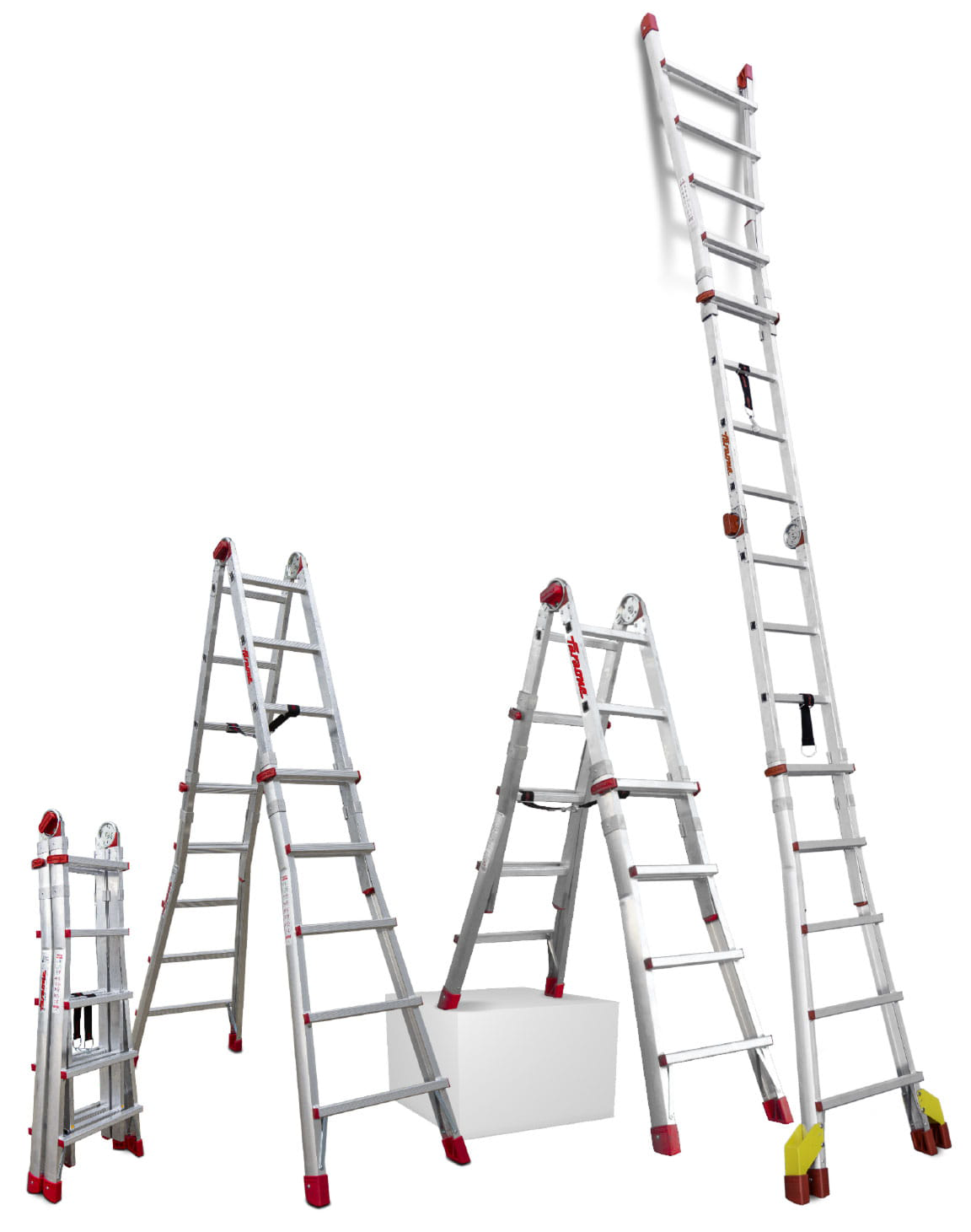 Vouwladder - uitschuifbaar - werkhoogte 4,70 m - aluminium