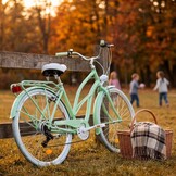 Meisjesfiets - cruiser - 26" - 7 versnellingen - mint wit